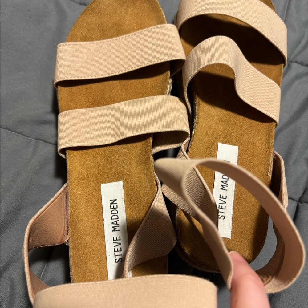 STEVE MADDEN Women's Kimmie Tan Strappy Platform Sandals Size 9 - Picture 4 of 8
